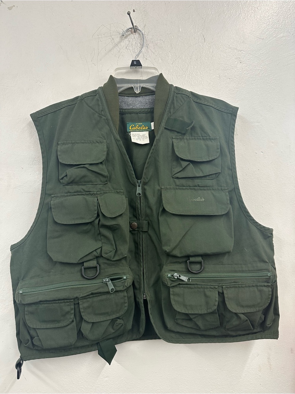 Cabela's Men's Olive Green Fishing hunting outdoors Utility Vest size medium